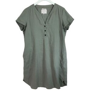 PART TWO line shift dress F Sage Green Short Sleeve Tunic size 38